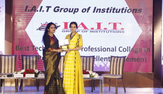 AWARDED BEST PROFESSIONAL & TECHNICAL COLLEGE WITH EXCELLENT PLACEMENT RECORD BY Ms.DIA MIRZA IN INDIAN EDUCATION AWARDS 2019